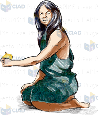 Mujer arrodillada