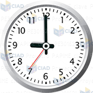 Reloj marcando las 9