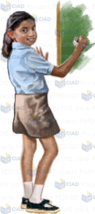 Niña con pizarrón