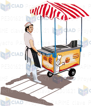 Comerciante informal de hamburguesas