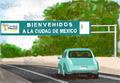 Auto llegando a CDMX
