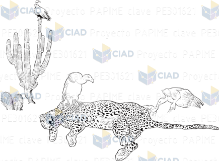 Boceto de paisaje con jaguar