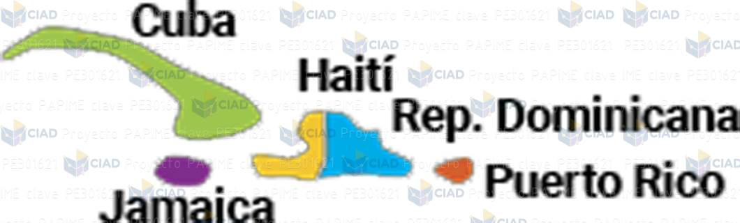 Mapa del Caribe con nombres