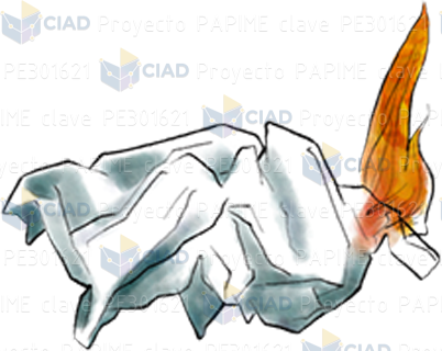 Papel quemándose