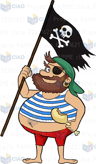 Pirata con bandera