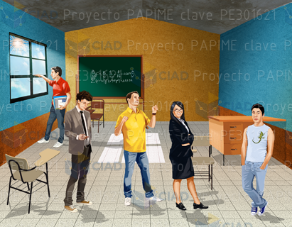 Salón de clases con personas
