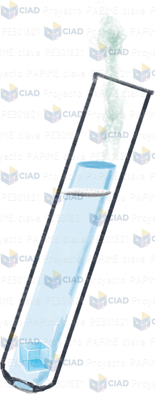 Tubo de ensayo con hielo